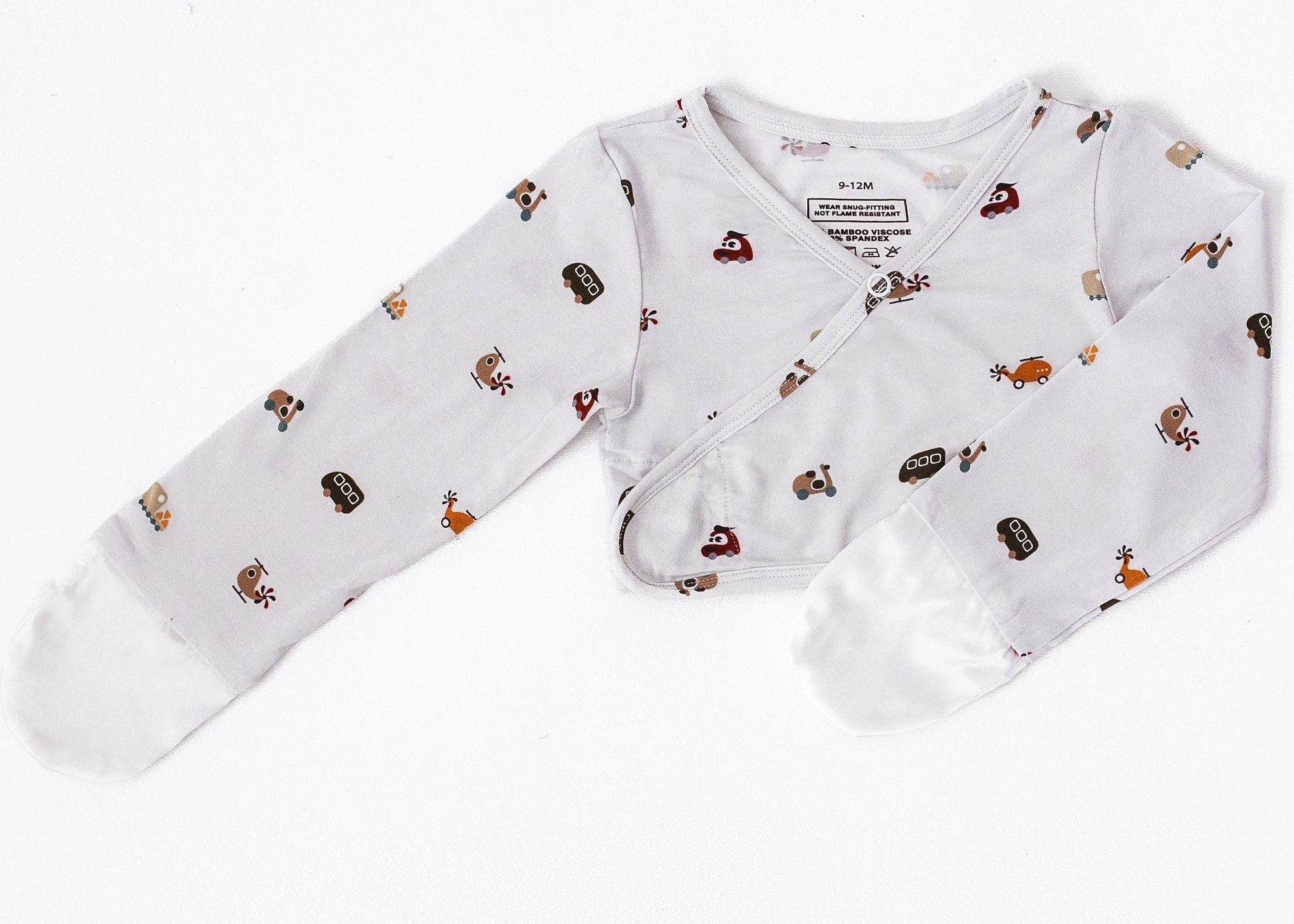 Baby outfit with long-sleeve shirt and pants on a white background